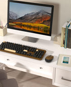 Teclados inalámbricos para computadora, mouse combinados, teclado retro