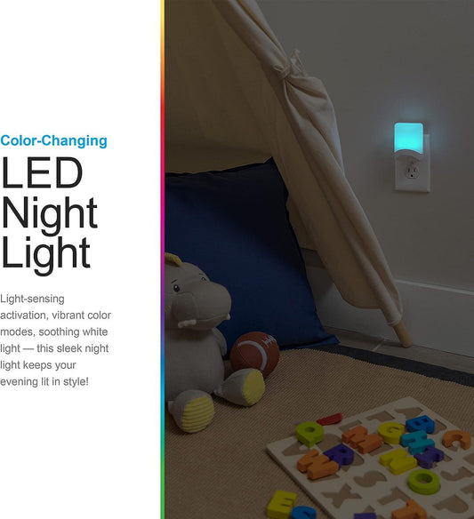 GE 34693 Luz de noche LED cambiante, modos de color blanco y vibrante, para - VIRTUAL MUEBLES