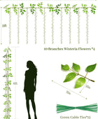 40 ramas de glicina colgantes 6 pies de flores artificiales blancas de vid de - VIRTUAL MUEBLES