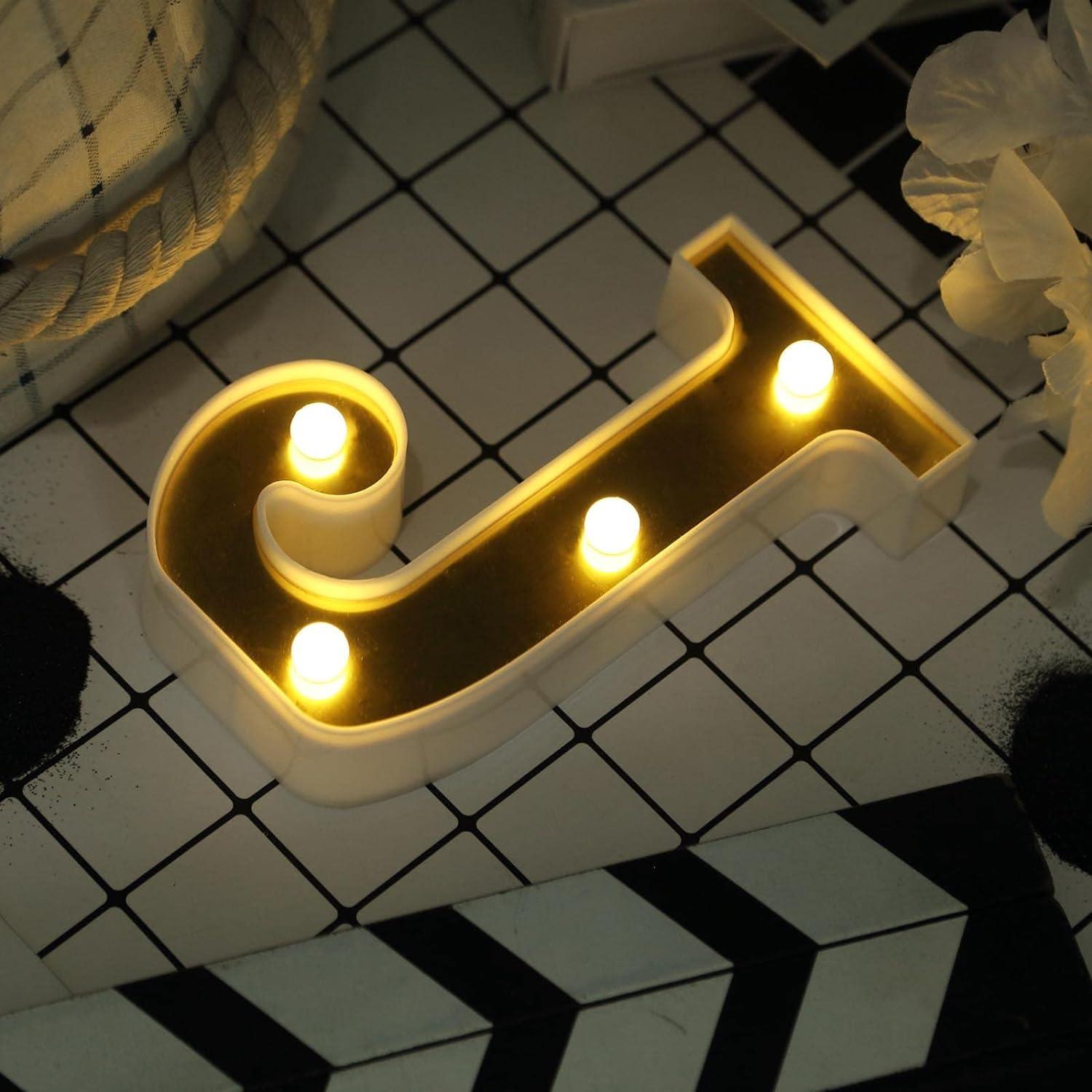 Tableclothsfactory Cartel de 5 ledes con letras en 3D doradas de 6.0in, con luz - VIRTUAL MUEBLES