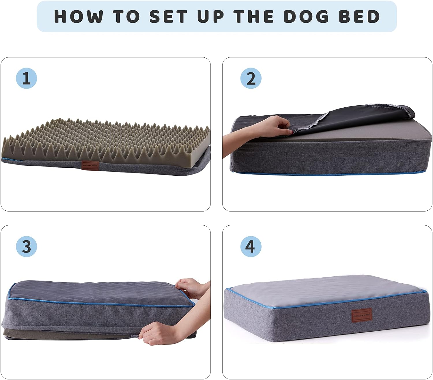 Cama impermeable para perros y gatos de hasta 50 libras, cama mediana para