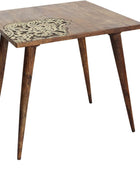 Kee Bel Collection Mesa auxiliar decorativa de madera tallada a mano con diseño