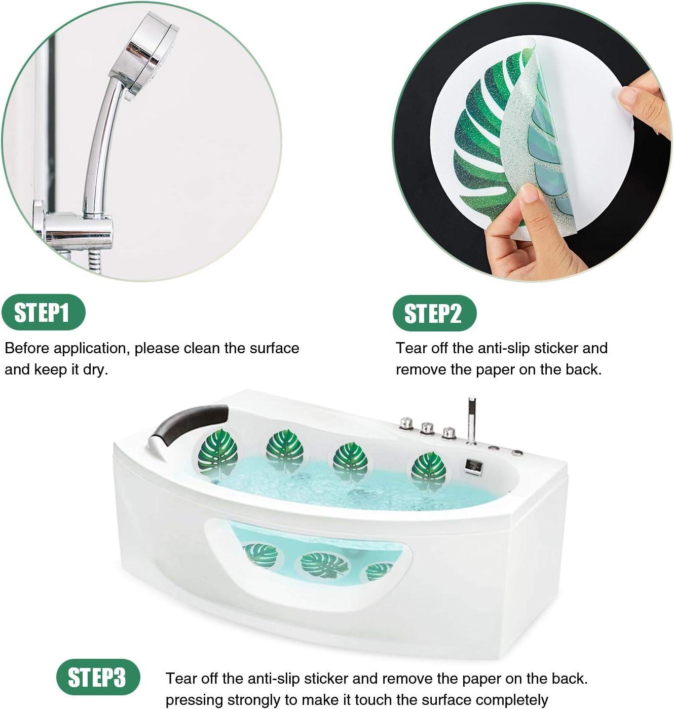 Calcomanías antideslizantes para bañera, 10 piezas de hojas grandes adhesivas - VIRTUAL MUEBLES