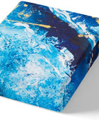 Juego de funda de edredón de mármol azul turquesa con textura de mármol azul y