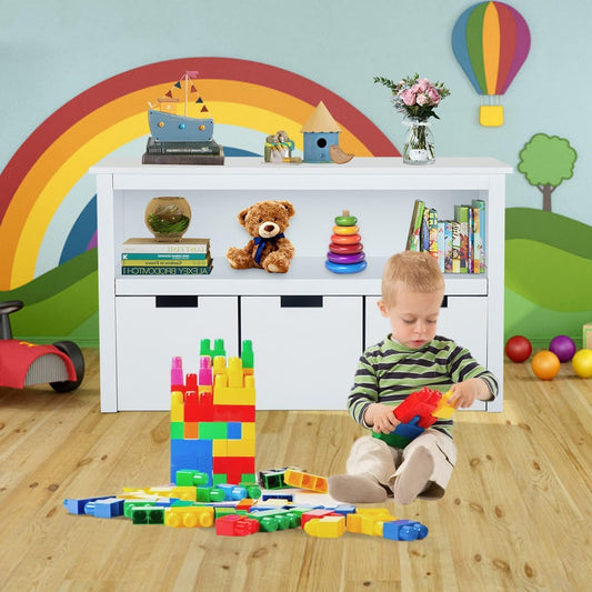 Armario de almacenamiento de juguetes para niños de 3 cajones estantería para