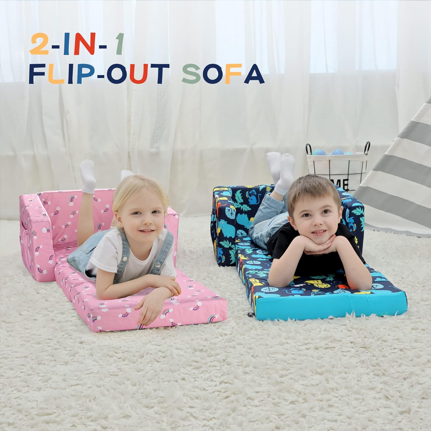 Sofás para niños, sofá cama tapizado para bebé, silla reclinable abier -  VIRTUAL MUEBLES