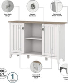 Furniture Salinas Accent Armario de almacenamiento con puertas, color blanco