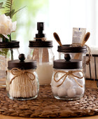 Mason Jar Juego de accesorios de baño (4 piezas) Dispensador de jabón de loción - VIRTUAL MUEBLES