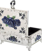 Hipiwe Joyero decorativo de metal, caja de tesoro vintage, organizador de