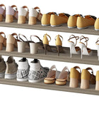 Zapatero largo de 3 niveles apilable y ancho para zapatos, organizador y
