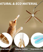 Recambios de juguete de varita para gatos, plumas naturales, 4 piezas de