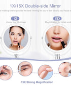 Espejo de maquillaje con soporte aumento 1X15X de doble cara giratorio de 360 - VIRTUAL MUEBLES