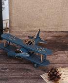 Artesanía de aviones de hierro retro, modelo de biplano vintage modelo de avión