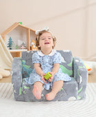 Sofá plegable para niños pequeños con manta, silla abatible para niños