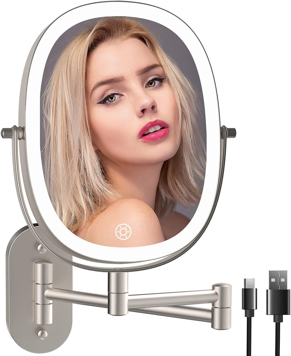 Espejo de tocador de maquillaje iluminado para montaje en la pared, es -  VIRTUAL MUEBLES