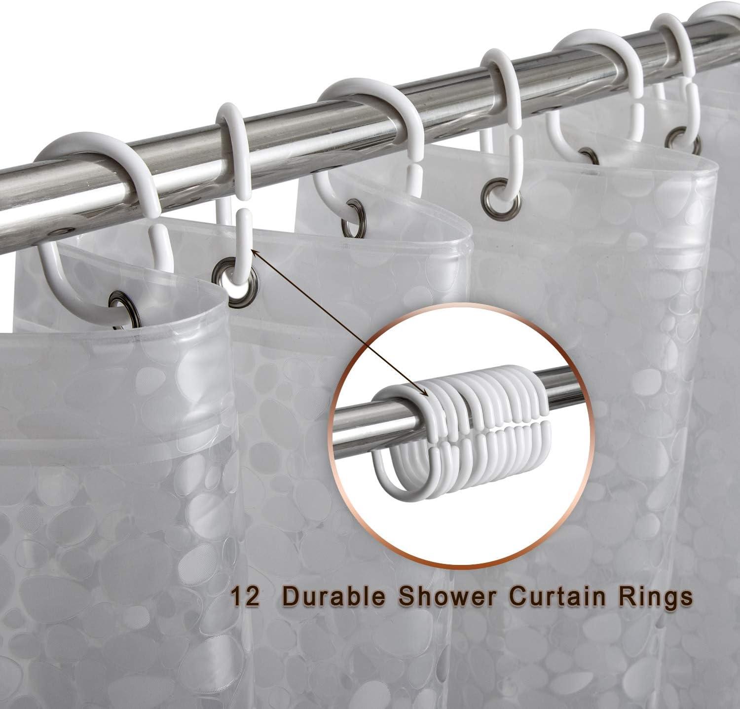  AooHome Cortina de ducha de EVA transparente, cortina de ducha  3D con imanes inferiores, resistente, 72 x 72 pulgadas, semitransparente :  Hogar y Cocina