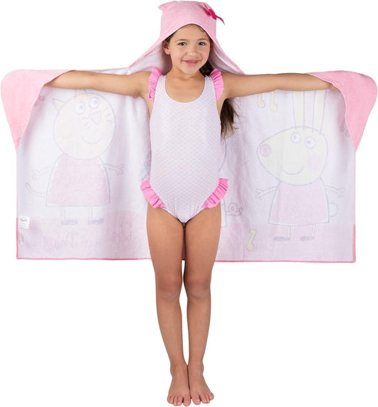 Peppa Pig Toalla de toalla de algodón suave con capucha para niños para - VIRTUAL MUEBLES