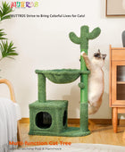 Árbol de gato de cactus de 40 pulgadas con hamaca grande de metal para alfombra