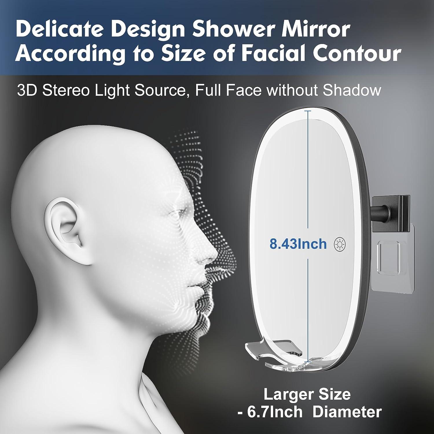 COSMIRROR Espejo de ducha sin niebla para afeitar, con soportes para - VIRTUAL MUEBLES