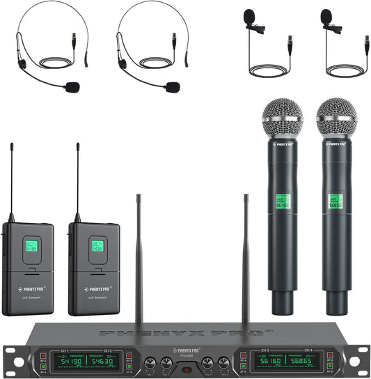 Sistema de micrófono inalámbrico UHF de 4 canales (PTU-5000), PTU-5000B.