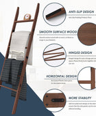 Escalera de madera para manta de 6 niveles, 5.7 pies (66.5 pulgadas), soporte - VIRTUAL MUEBLES