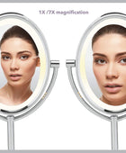espejo ovalado de dos caras con luz para maquillaje ampliación 1 x 7, Uno, - VIRTUAL MUEBLES