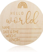 AIEX Cartel de anuncio de madera para bebé, letrero de anuncio de nacimiento, - VIRTUAL MUEBLES