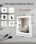 Espejo de tocador con luces, espejo de maquillaje iluminado de mesa, luces LED, - VIRTUAL MUEBLES