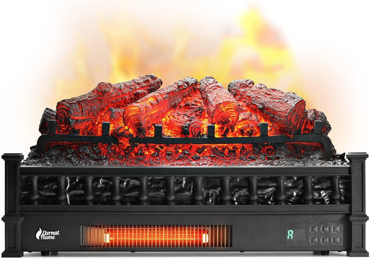 Eternal Flame Calentador eléctrico de cuarzo infrarrojo de 26 pulgadas, troncos - VIRTUAL MUEBLES