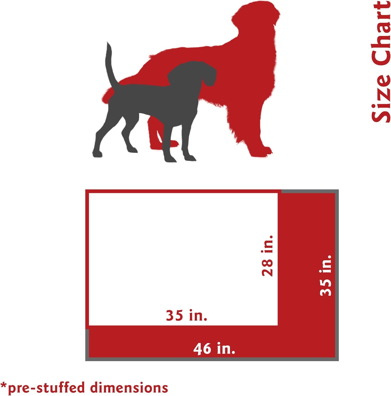 Cama grande para perros (46 x 35 pulgadas) Caqui sólido