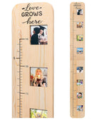 Tabla de crecimiento de madera maciza para niños con marcos de fotos, regla de - VIRTUAL MUEBLES