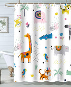 Cortina de ducha con diseño de animales tropicales para el baño de los niños, - VIRTUAL MUEBLES
