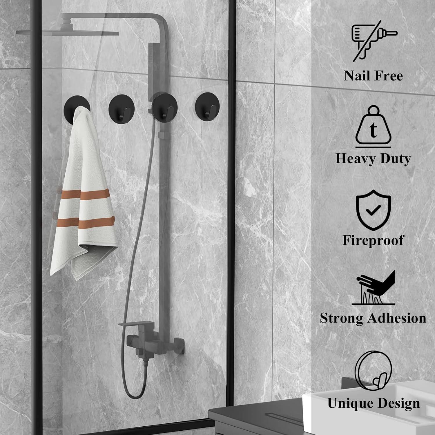 EAGMAK Ganchos para toallas de baño, paquete de 4 ganchos adhesivos, ganchos de - VIRTUAL MUEBLES