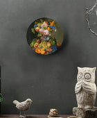 Still Life Plato decorativo colgante de cerámica, flores y frutas en bandeja,