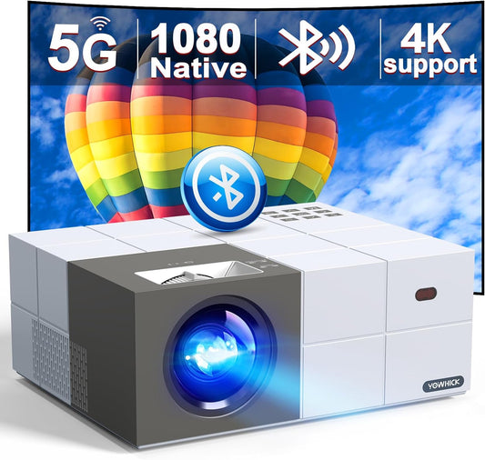 Native Proyector Bluetooth WiFi 1080P 5G compatible con 4K, proyector de