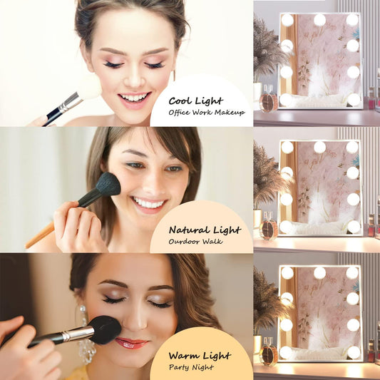 9 bombillas LED Hollywood espejo de tocador con luces, espejo de maquillaje - VIRTUAL MUEBLES