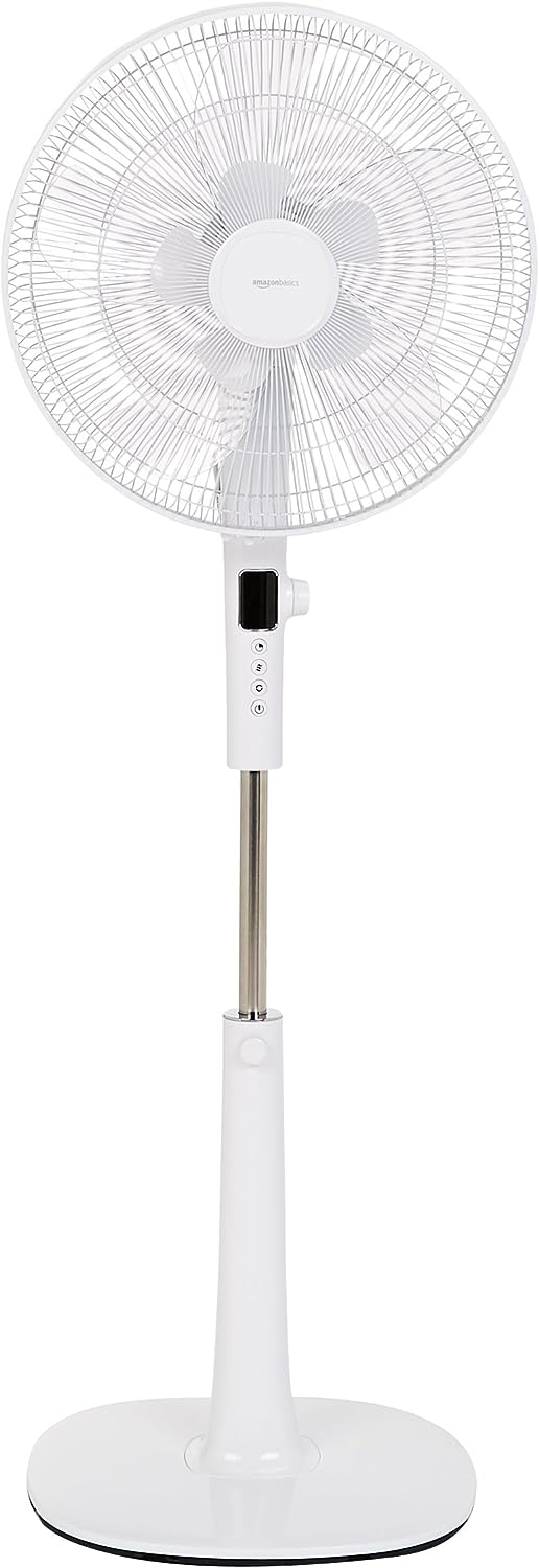 Tienda Basics Ventilador de pedestal oscilante de doble hoja con control