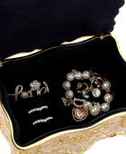 Hipiw Caja organizadora de joyas vintage, caja de almacenamiento de metal para