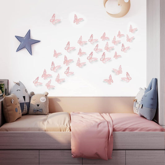 Decoración de pared de mariposa 3D 72 piezas de 3 tamaños y 3 estilos - VIRTUAL MUEBLES