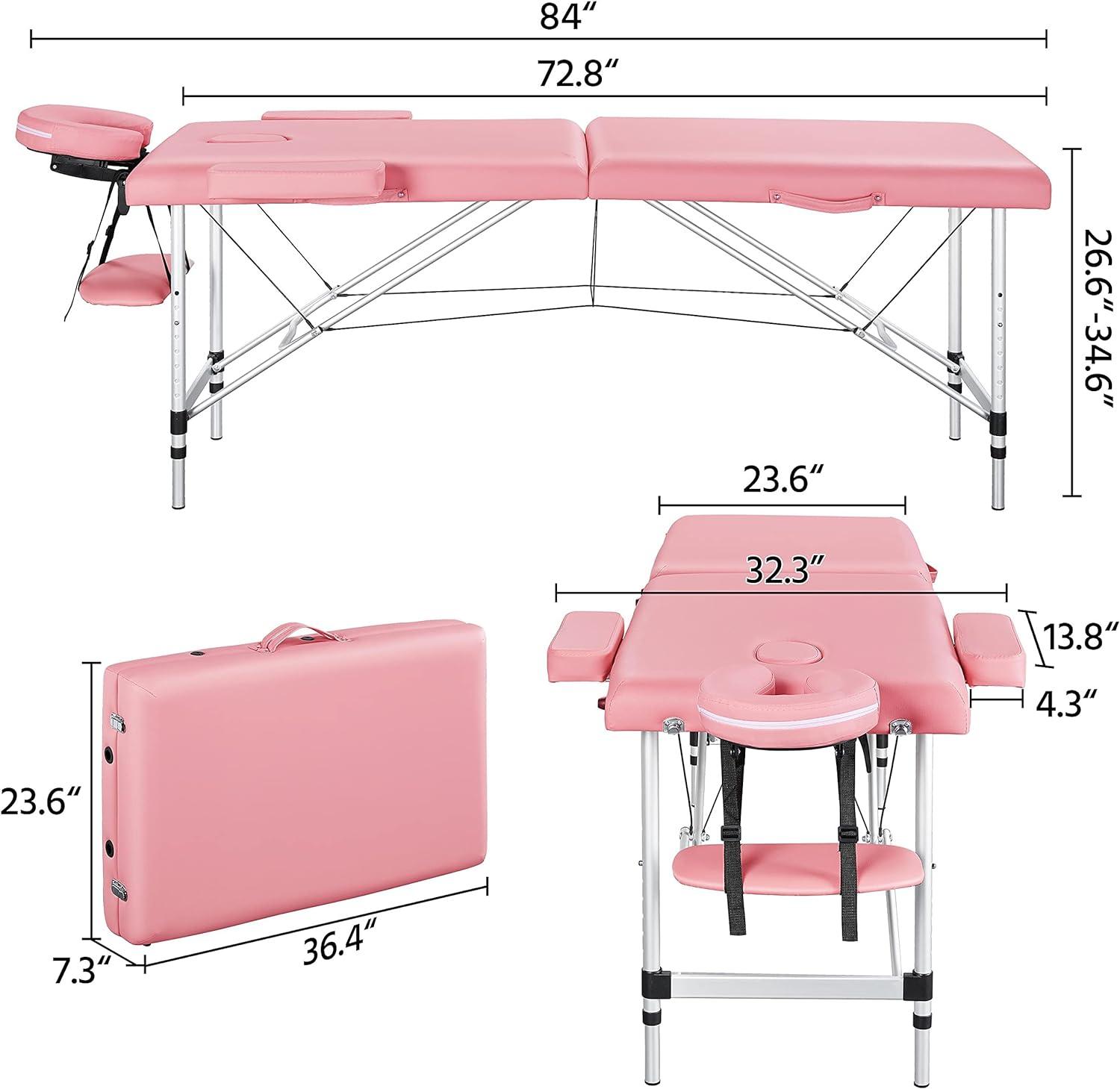 Mesas de masaje de aluminio cama de spa portátil cama de tatuaje facial cama de