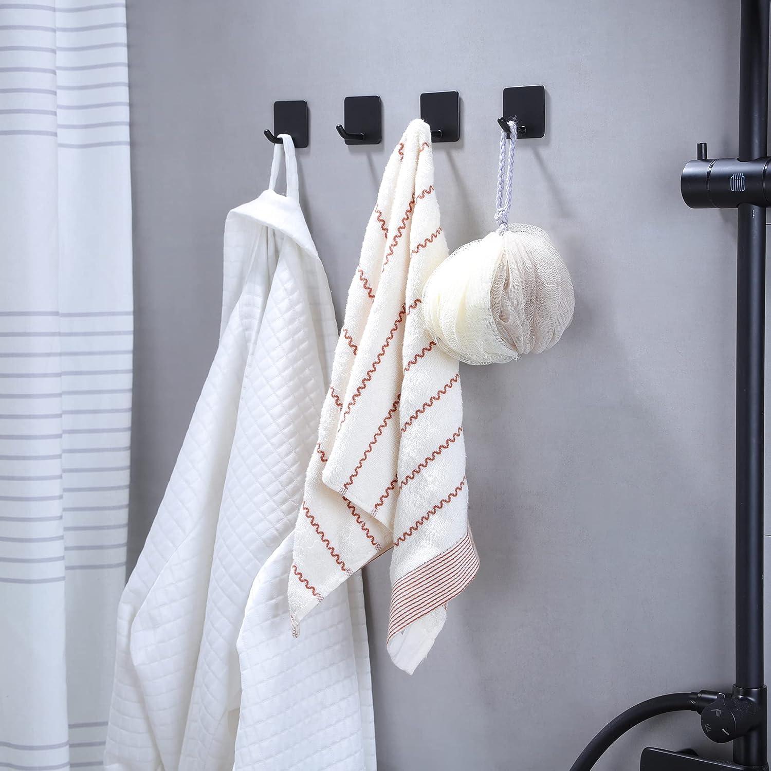 YIGII Gancho para toallas/ganchos adhesivos – Ganchos de pared para  abrigo/bata/toallas para baño / cocina, paquete de 4 unidades, acero  inoxidable