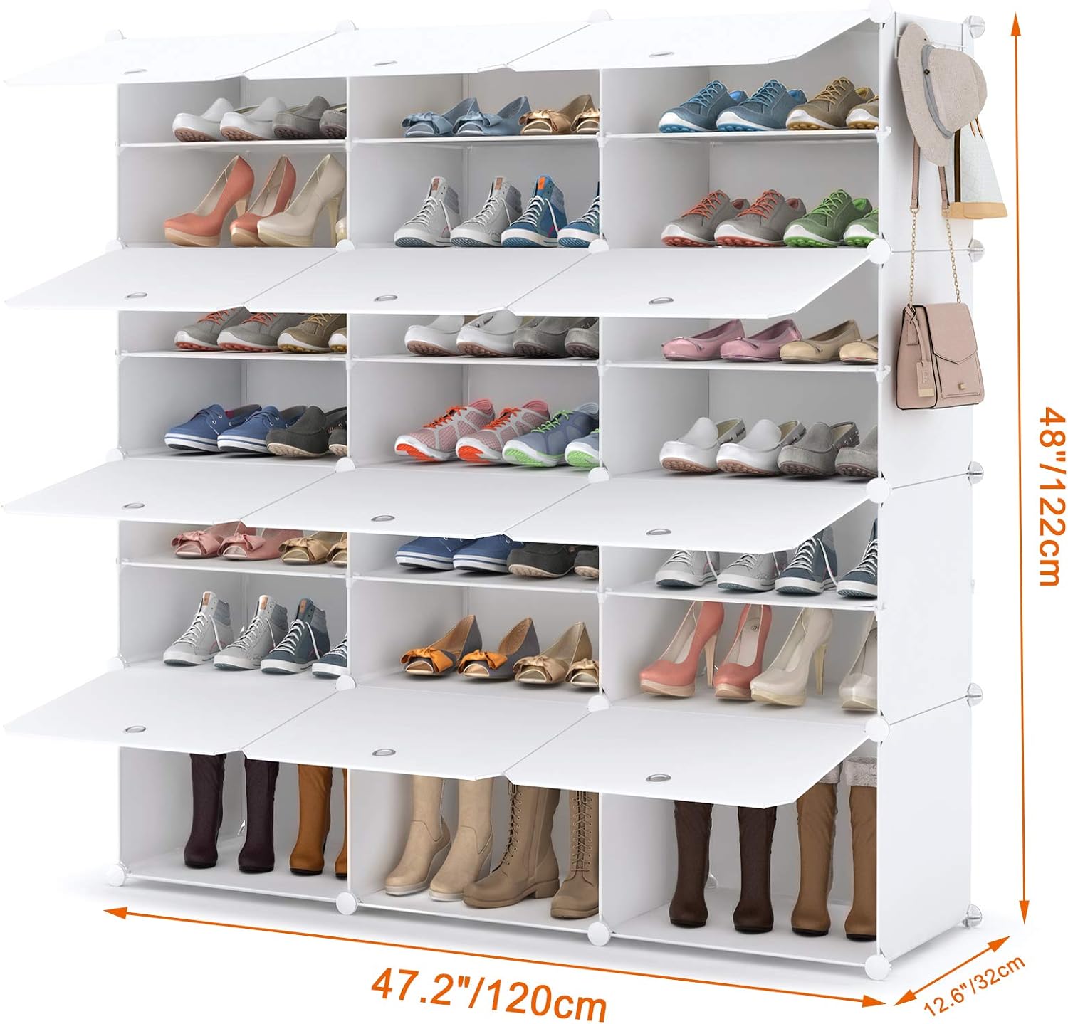 Zapatero de 7 niveles para almacenamiento de 42 pares de zapatos, estantes de