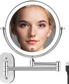 Espejo de tocador de maquillaje iluminado montado en la pared de 8 pulgadas, - VIRTUAL MUEBLES