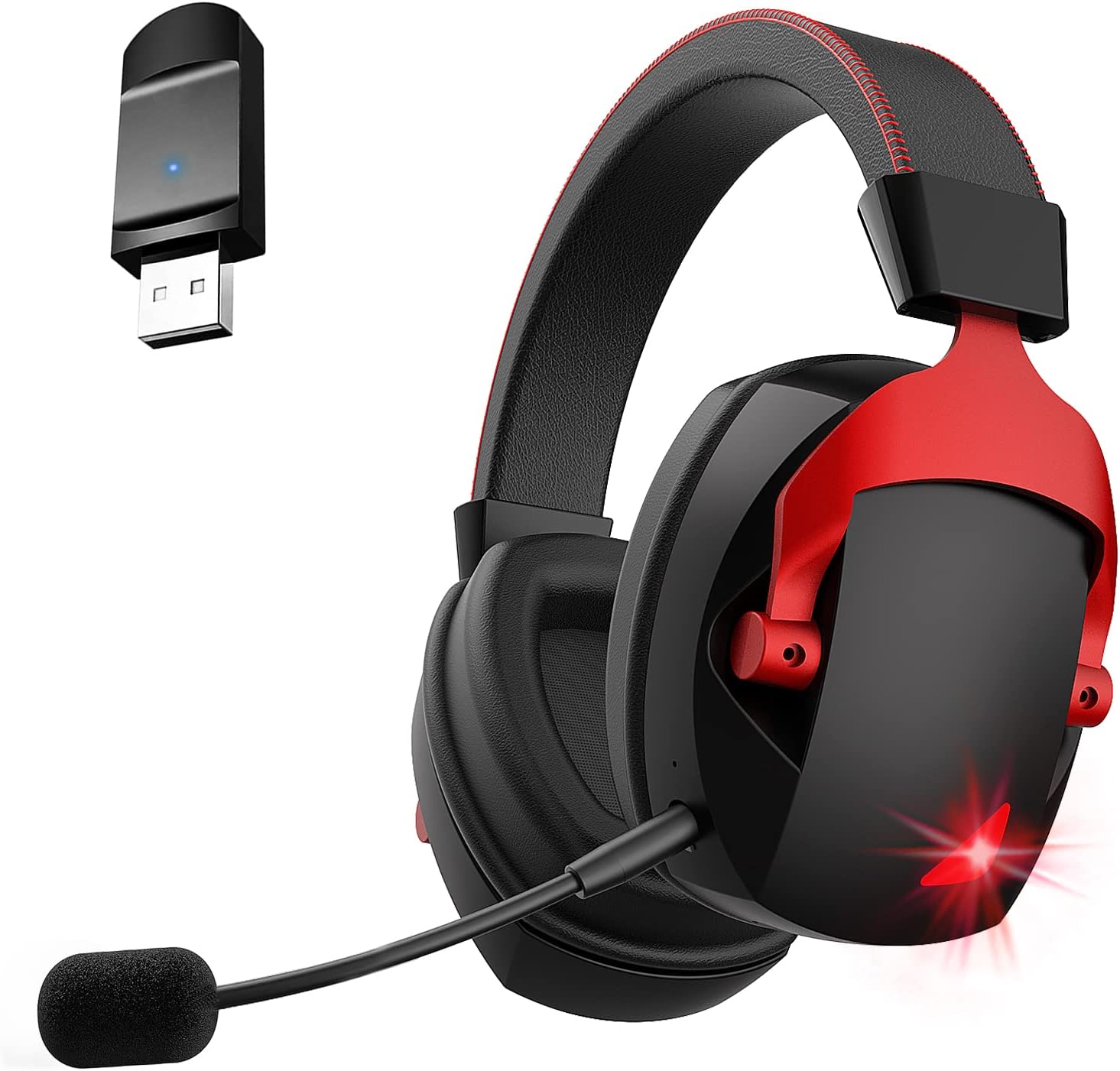 Auriculares inalámbricos para juegos con micrófono desmontable con  cancelación de ruido, 2.4G Bluetooth - USB - Conector con cable de 0.138 in  3 modos