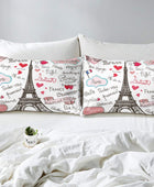 Funda de edredón de la Torre Eiffel, París, Francia, con letras de amor,