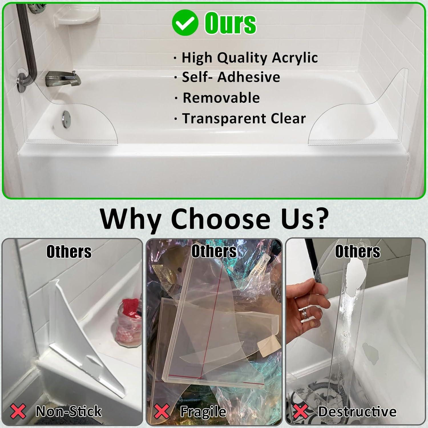 2 protectores transparentes para salpicaduras de ducha, protector de agua - VIRTUAL MUEBLES