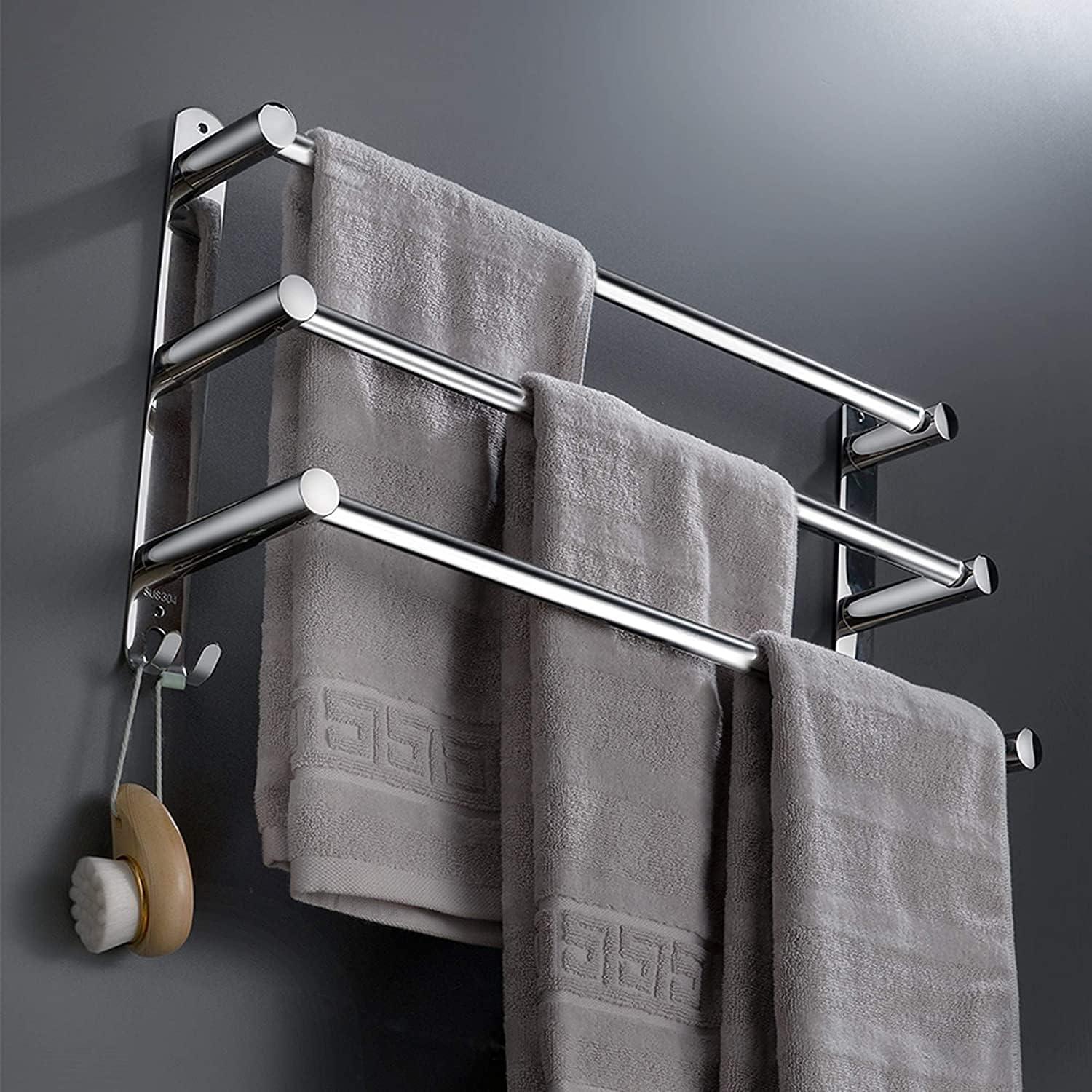 HITSLAM Toallero de baño de acero inoxidable SUS304 de níquel cepillado de  25.7 pulgadas montado en la pared, moderno soporte de toalla de baño para