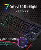 Rainbow Teclado para juegos con retroiluminación LED de 87 teclas, teclado