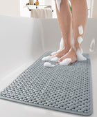 Tapete antideslizante para bañera con ventosas y agujeros de drenaje, suave,