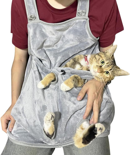 Delantal ajustable para gatos con agujeros, bolsa de dormir para mascotas,